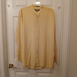 Brian Brothers Men's Dress Shirt Size L Canary Yellow EUC